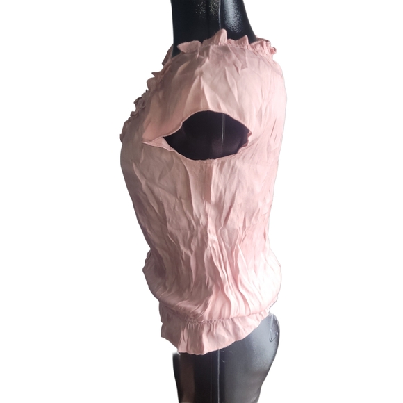 Dynamite Pink Ruffled Short Sleeve Top S - Picture 5 of 7